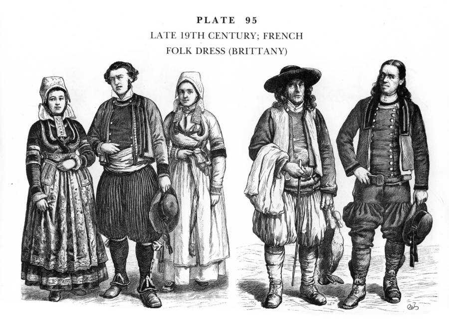 Planche 95b - fin du XIXe s. - costumes traditionnels - France Angleterre.jpg